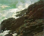 Winslow Homer High Cliff, Coast of Maine oil